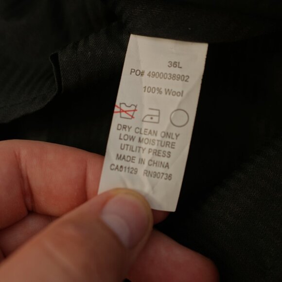 Calvin Klein Wool Gray Striped 2 Piece Suit 40L Flat Front 34 / 34 Mid Rise 2 Bu - Picture 4 of 15